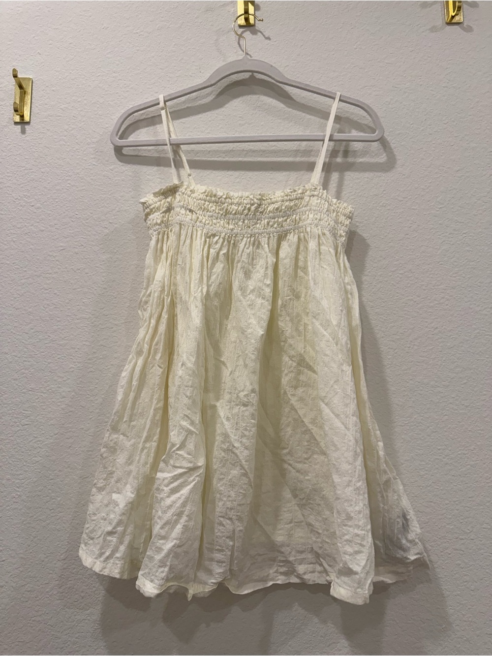 Urban Outfitters Cream Spaghetti-Strap Summer Dress